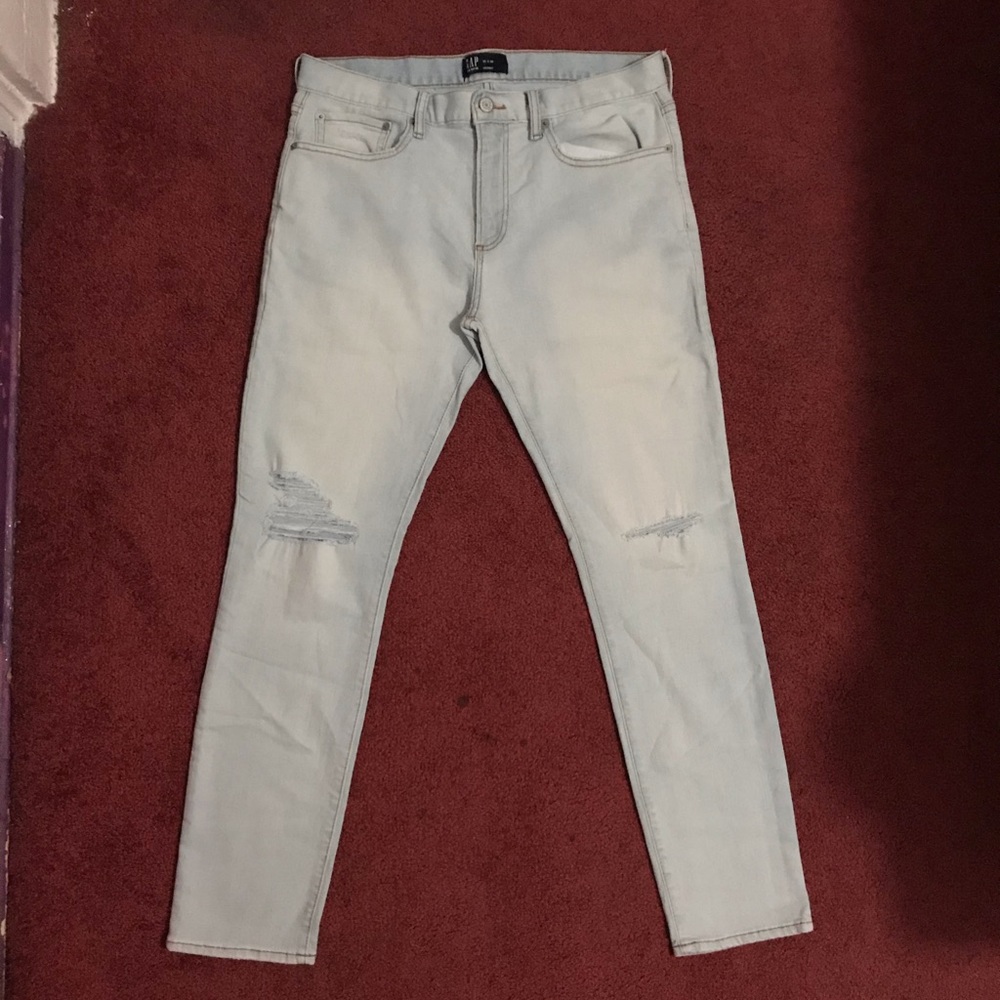 Men’s Gap Skinny Lightweight Bleach Blue Denim